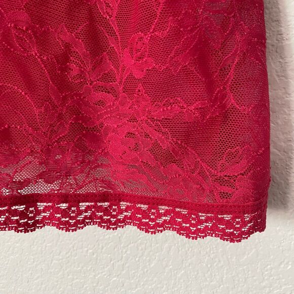 Victoria’s Secret Red Chemise Nylon Stretchy Lace Nightgown Lingerie Size XS - Picture 2 of 10